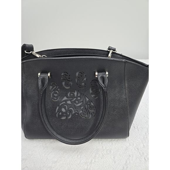 Animal Rescue Site Paw Print Cutout Handbag / Purse Black 12X10X6 IN - Picture 1 of 16